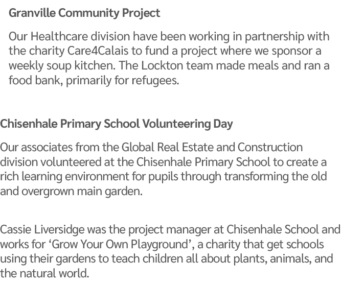 Granville Community Project Our Healthcare division have been working in partnership with the charity Care4Calais to ...
